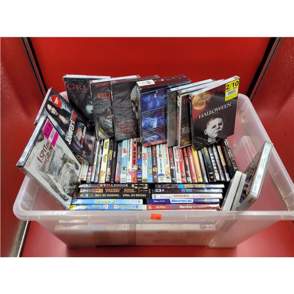 Bin Full of DVDs (some sealed)