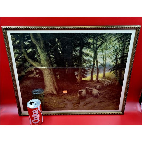 Vintage Framed Ram/Forrest Print Scene
