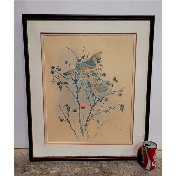 Framed/Signed and Numbered Print of Cardinal Birds