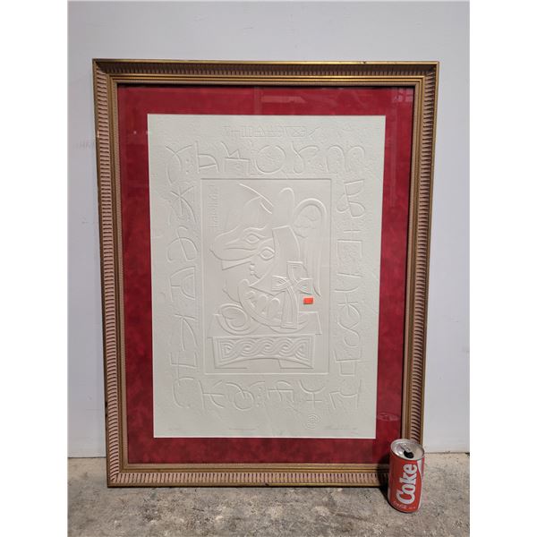 Framed/Signed and Numbered "Annunciation" Paper Egyptian Art