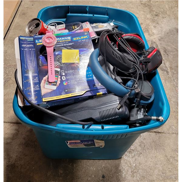 Large Tote of Electronics