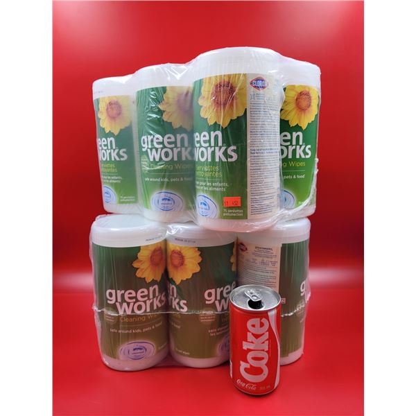 12 Containers of Green Works Disinfectant Wipes