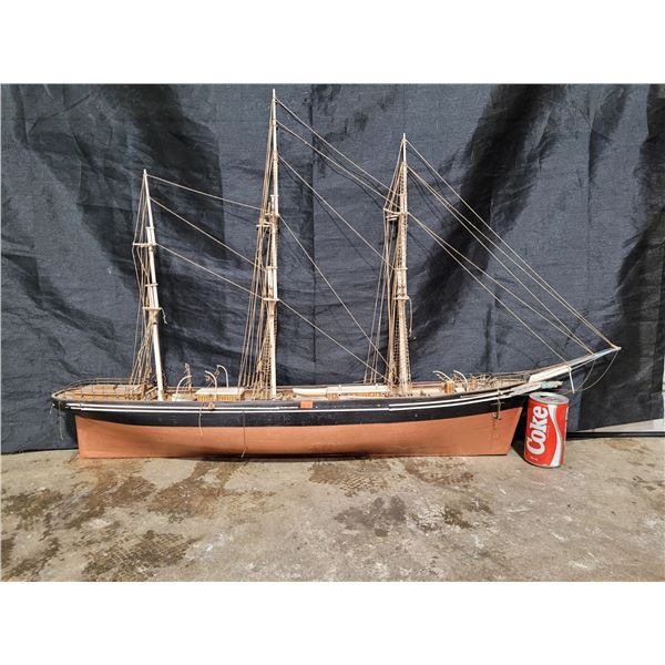 Large Vintage Wooden Hand Crafted Model Ship