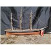 Image 1 : Large Vintage Wooden Hand Crafted Model Ship