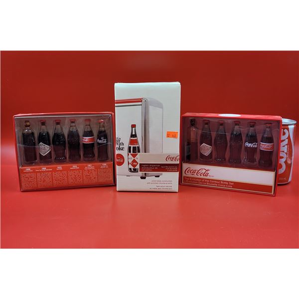 Coca-Cola Collectible Bottles and Napkin Holder