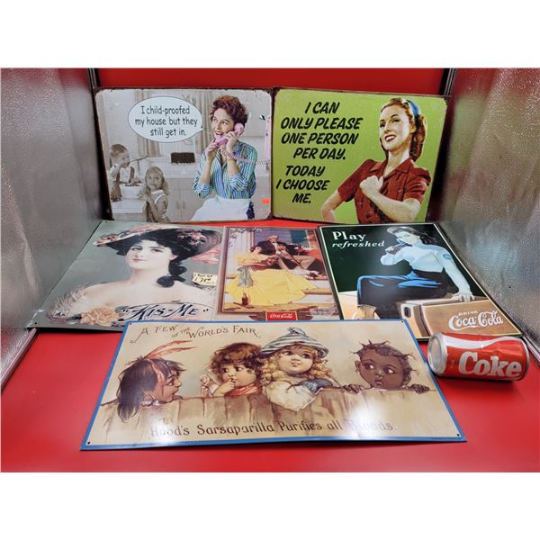 6 Tin Advertising Signs