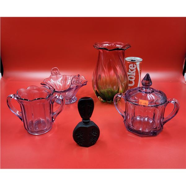 Purple/Black Amethyst Glass Lot