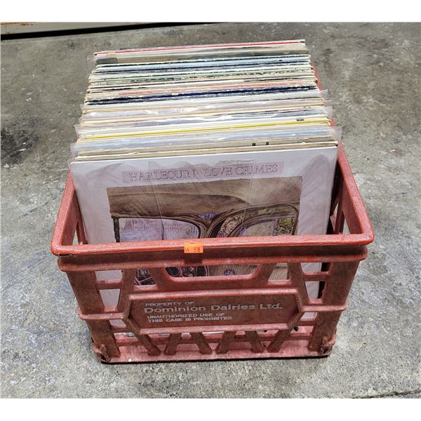 Crate of Vinyl Records