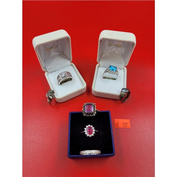 7 Sterling Silver Rings (26.71 Grams)