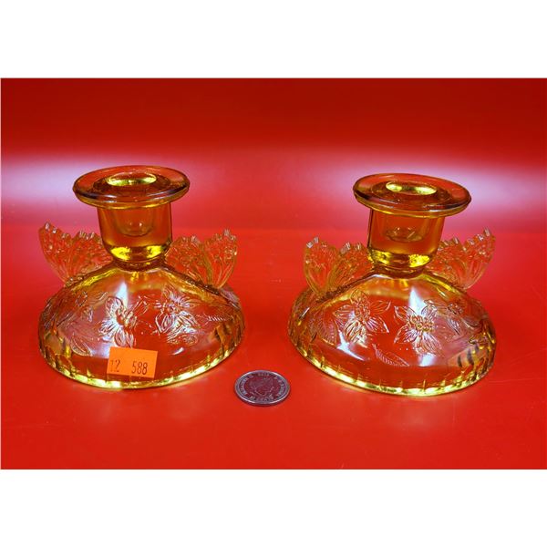 Depression Glass Candlestick Holders