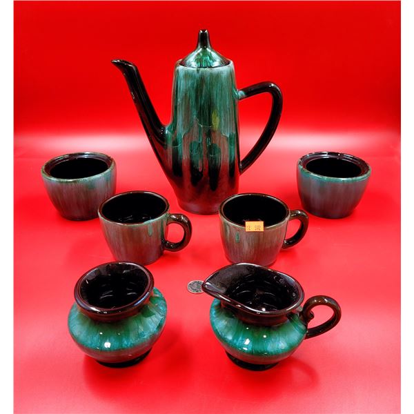 Blue Mountain Pottery Coffee Pot Cream and Sugar and Cups