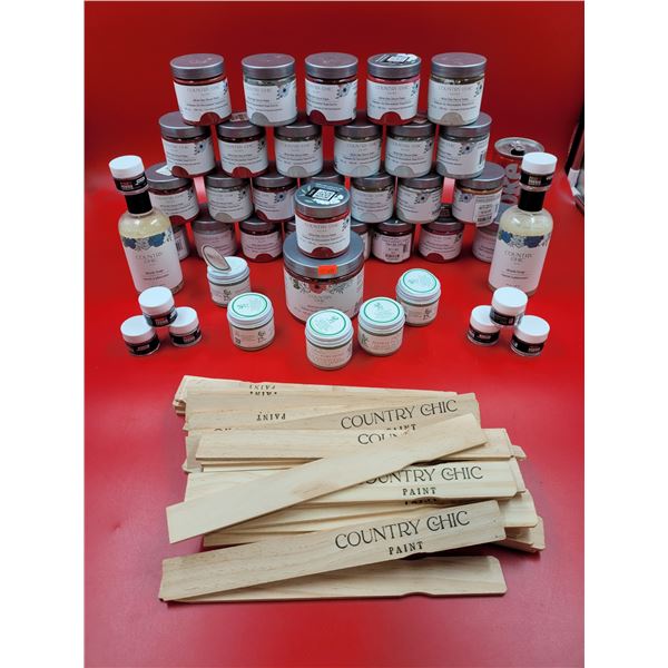 Country Chic Decor Paint, Brush Soap, Prism Powder, & Stirrers