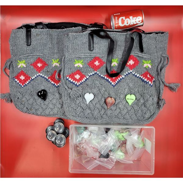 Knit Bags & Stone Hearts
