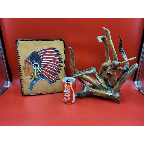Native Leather Scrapbook & Glazed Driftwood