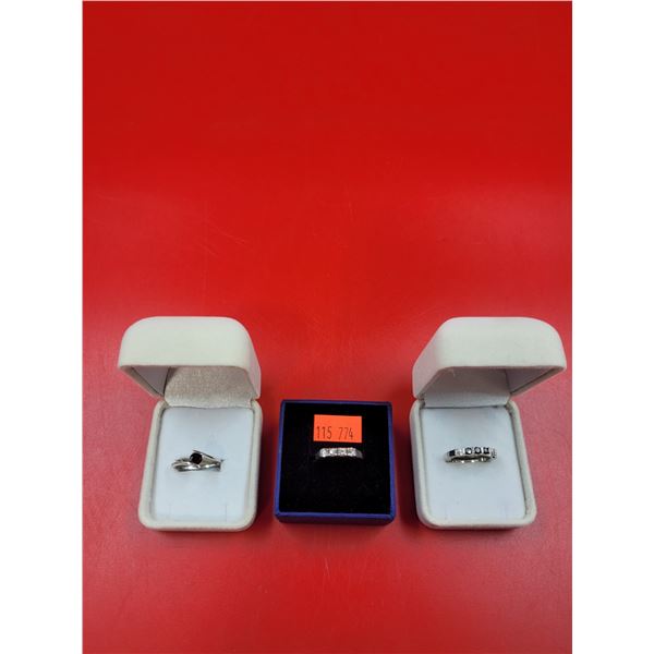3 Sterling Silver Rings (5.83g)