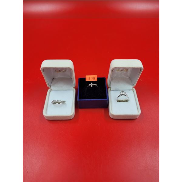 3 Sterling Silver Rings (5.47g)