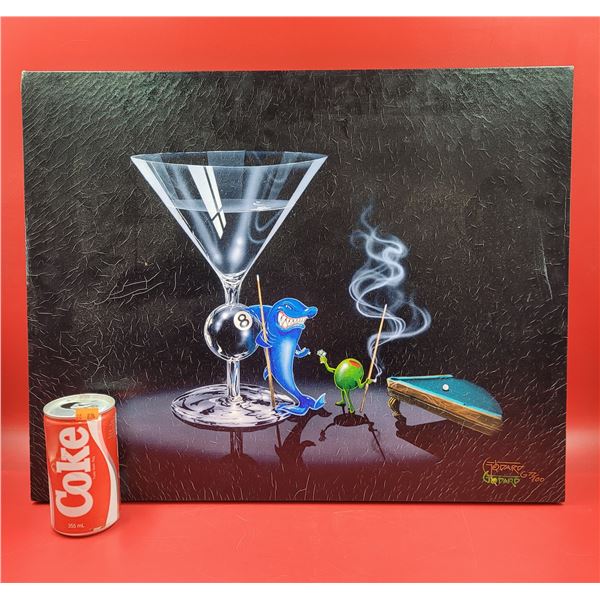 Numbered "Pool Shark" Print on Canvas by Godard