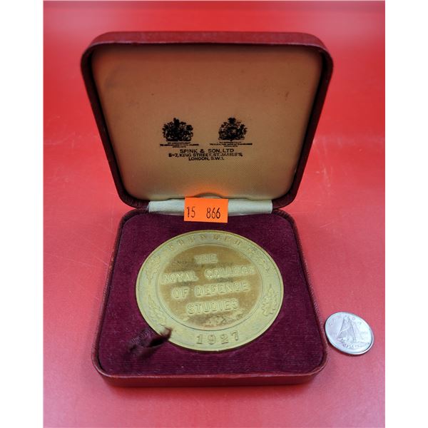 Union Castle Line Medallion "The Royal College Of Defence Studies" 1927