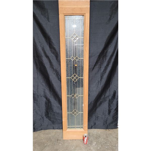 Vintage Wood & Leaded Glass Tall Door