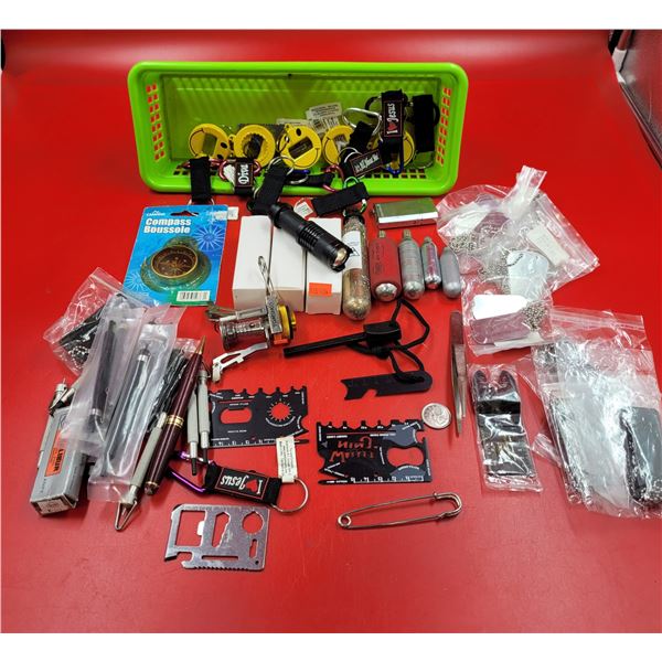Multi-Tools, Pens, Dog Tags, Compass, & More