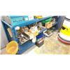 Image 1 : METAL FRAMED WOOD TOP WORK BENCH. 96X24X38"H CONTENTS NOT INCLUDED