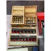 Image 2 : Group of assorted wood working tools/ drill bits/ toolbox with assorted tools/ Piston Ring compresso