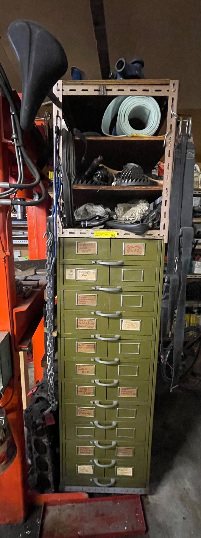 Heavy duty metal parts cabinet & rack - includes automotive parts ...
