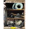 Image 2 : Heavy duty metal parts cabinet & rack - includes automotive parts - cabinet & rack approx. 7ft tall 