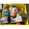 Image 2 : Group of misc. metal shop items - includes battery charger / light fixtures / automotive fluids etc