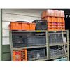 Image 2 : 5-tier metal rack full of misc. crates & items - approx. 65in x 14in x 64in H