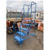 Image 1 : Canway - 5 Step Rolling Safety Ladder with 15" Top Step (approx 55in x 26in x 90in H)