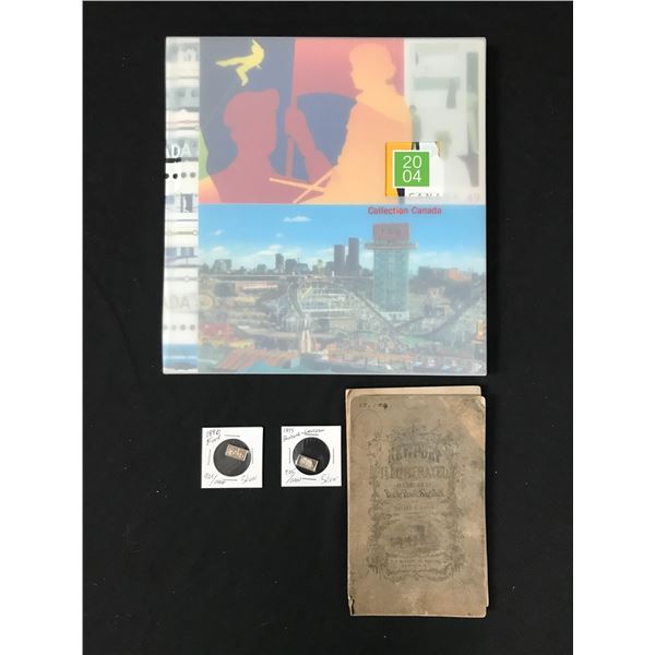 2004 STAMP COLLECTOR BOOK WITH COMPLETE STAMPS AND 999 SILVER BARS