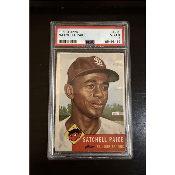 1953 SATCHELL PAIGE TOPPS CARD NO. 220 (PSA GRADED 4)