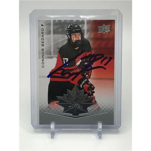 CONNOR BEDARD SIGNED TEAM CANADA WORLD JUNIORS ROOKIE CARD GCG COA