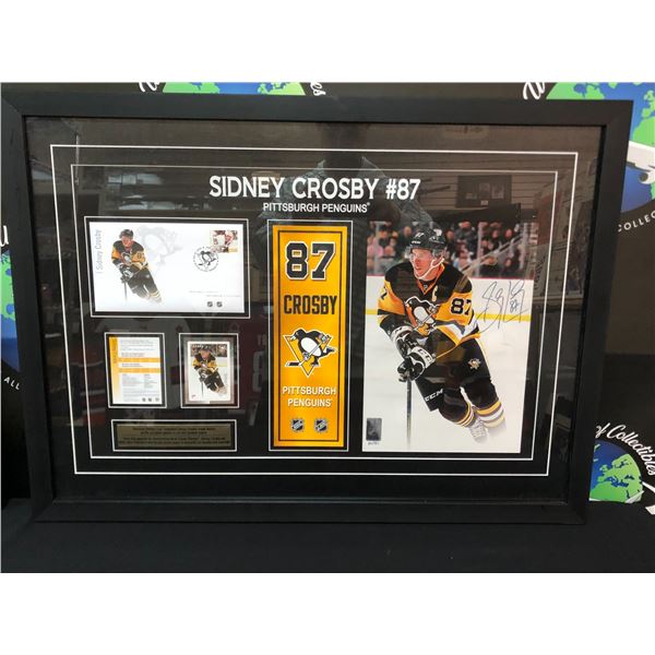 PROFESSIONALLY FRAMED SIDNEY CROSBY SIGNED PITTSBURG PENGUINS COLLAGE (NHL COA)