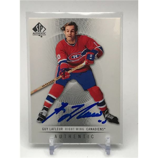 GUY LEFLEUR SIGNED TRADING CARD GCG COA