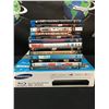 Image 1 : SAMSUNG BLUERAY/DVD PLAYER AND 13 ASSORTED BLUERAY/DVD MOVIES