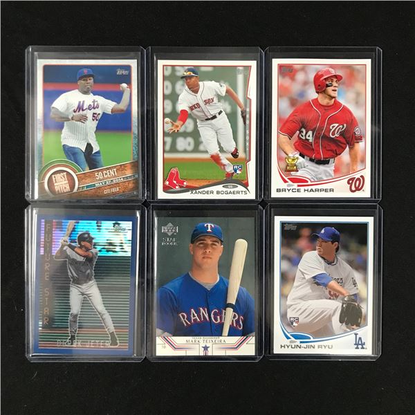 LOT OF 6 TOPPS AND UPPER DECK STAR ROOKIE  BASEBALL CARDS -