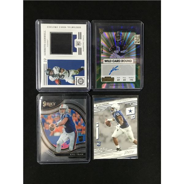LOT OF 4 FOOTBALL CARDS - VARIOUS PLAYERS