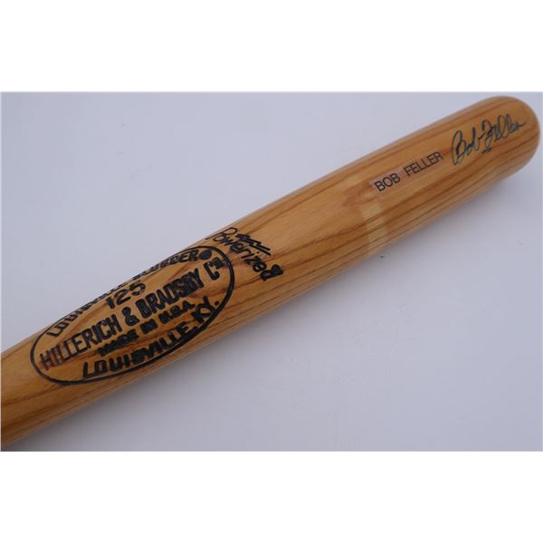 BOB FELLER SIGNED LOUISVILLE SLUGGER BASEBALL BAT (BECKETT COA)