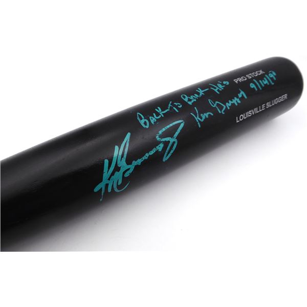 KEN GRIFFEY JR. AND SR. SIGNED BACK TO BACK HOME RUN BAT (BECKETT COA)