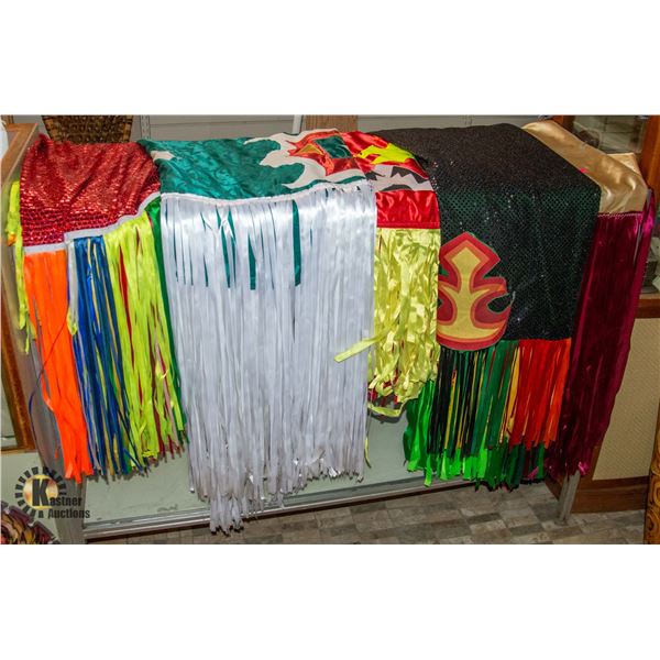 LOT OF FIVE INDIGENOUS REGALIA DANCING SHAWLS
