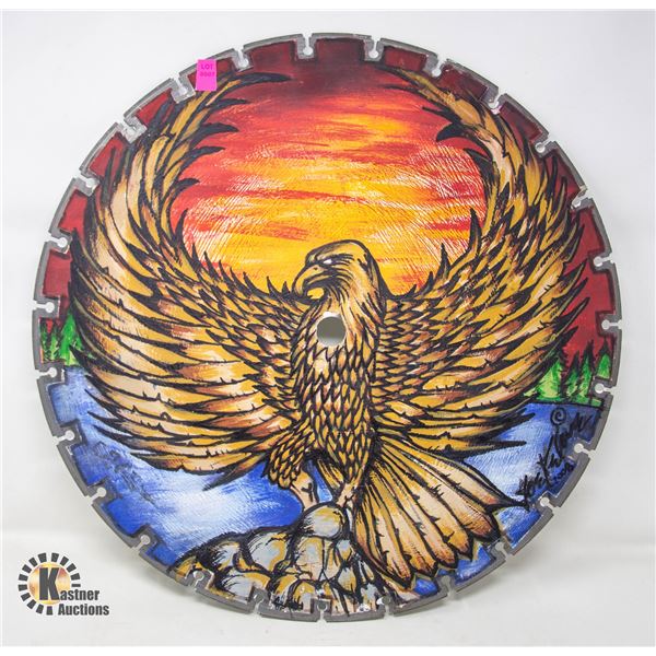 HAND PAINTED SAW BLADE WITH EAGLE