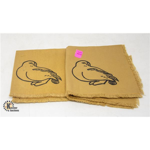 TWO OWL HANKERCHIEFS