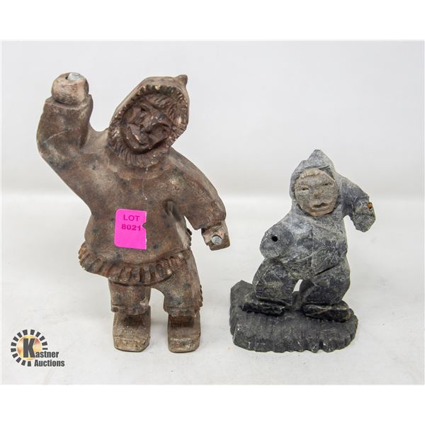 LOT OF TWO INDIGENOUS PEOPLE STONE CARVINGS