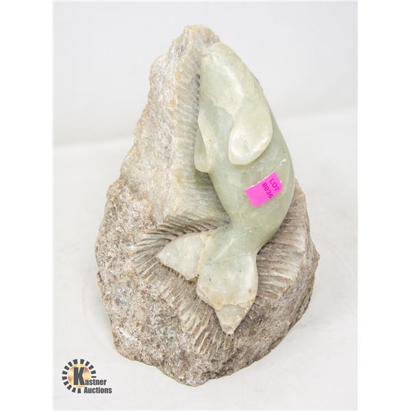 STONE CARVED WHALE AS IS