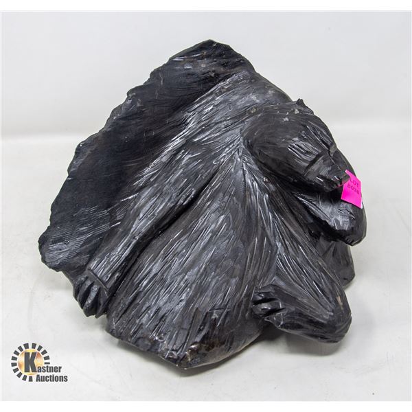 STONE CARVED BEAR FIGURINE