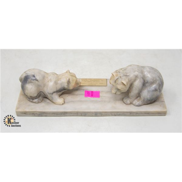 STONE CARVED BEAR PLAQUE