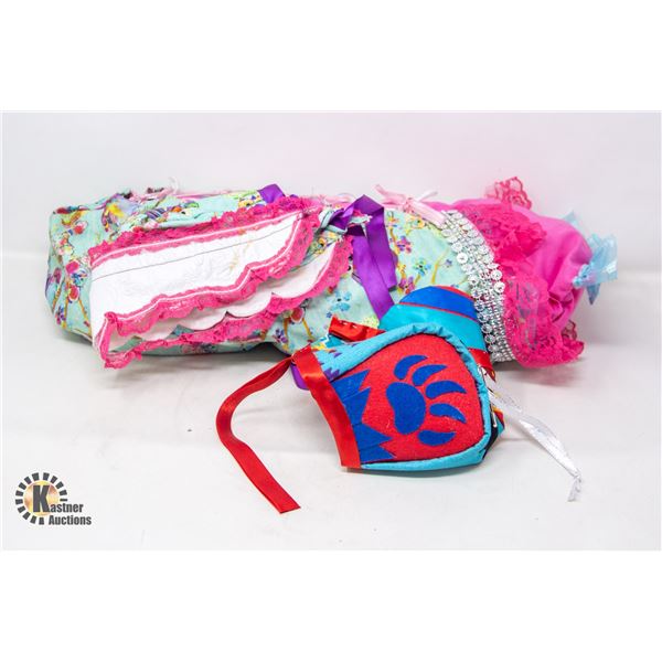 SMALL LOT OF INDIGENOUS BABY BONNETS AND