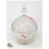Image 1 : CRYSTAL ETCHED LIDDED CANDY DISH